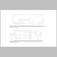 Richard Meier, The Rachofsky House, front elevation and rear elevation on dwglab.com,.png